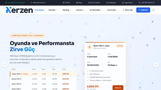 Nerzen.com homepage screenshot